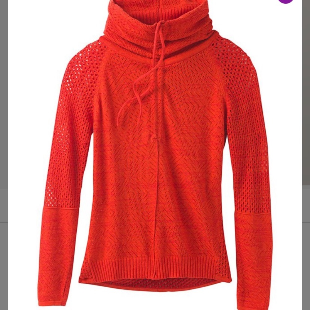 Prana fiery red organic cotton/wool long sleeve
